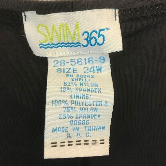 Swim 365 One Piece Swimsuit Black 24W - Picture 13 of 16